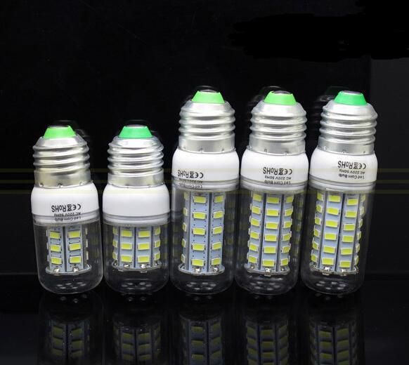 E27 E26 E14 GU10 G9 B22 LED Light Office Bulbs Corn Bulb 5050 SMD 5W/6W/9W/12W/15W 69 LEDs 1450LM With Cover 360degree Maize Lamp Warm/White