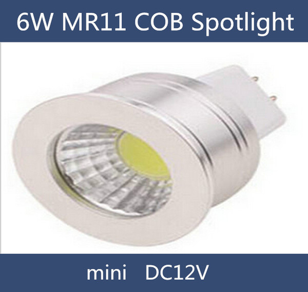 MR11 6W COB LED spotlight DC12V 35mm diameter mini led bulb lamps for home lighting free shipping