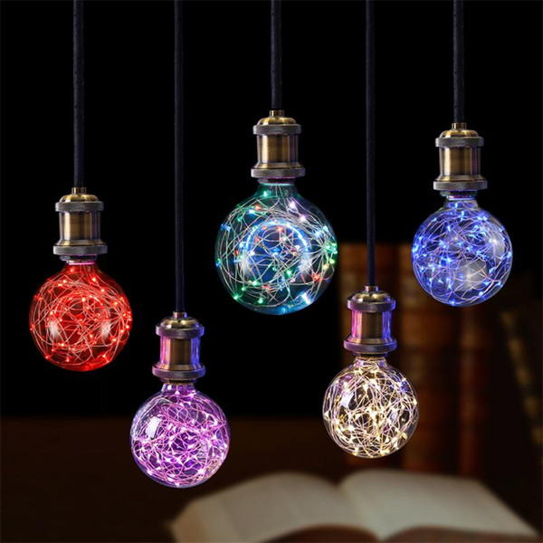 2018 new Vintage Incandescent Bulb E27 85V-265V RGB String Light Filament Lamp For Christmas Holiday Decoration Retro Edison Lamps