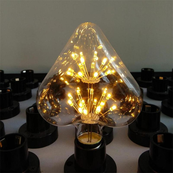 E27 110-220V 3W Energy Saving Firework LED Edison Starry Sky Light Heart Lamp Bulb for Cafe Bar Restaurant Clothes Shop Home Christmas Decor