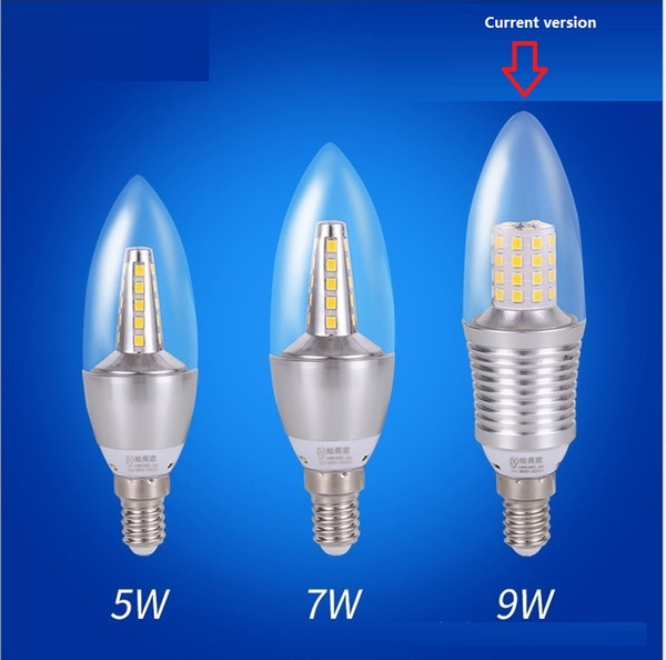 7W 9W LED Bulb Lights Transparent Bulbs for Ceiling Lamp 220V E14 Droplight 6500K Cool White Warm White 3000K Golden Base Daylight LT-019