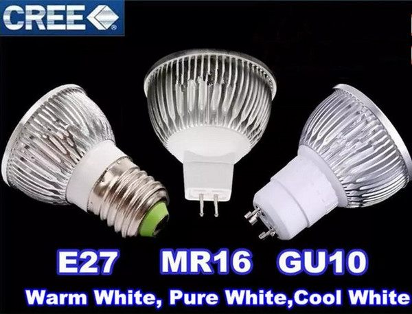 High Power Cree Led Light Bulbs E27 B22 MR16 9 w. 12 w and 15 w Dimmable E14 GU5.3 GU10 Led Spot towns Led downlight lamps free shipping