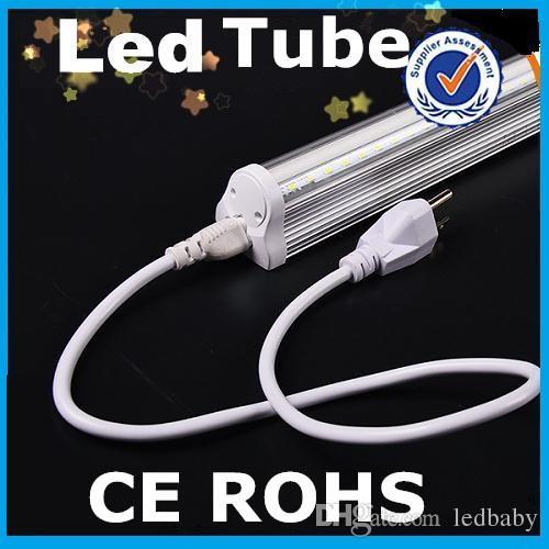 2015 Newest T8 Led Tubes Lights With US Plug 1.5m Cable 22W 4FT Integrated T8 Led Fluorescent Tubes Lamp Warm/Natrual/Cold White AC 85-265V