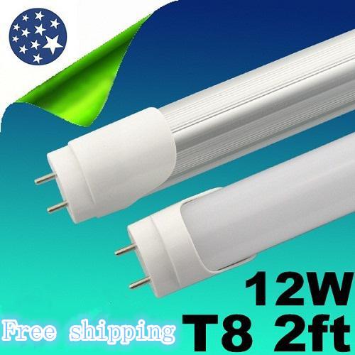 CE ROHS UL CUL + 2ft 600mm T8 Led Tube Lights High Power 12W 1100lm SMD 2835 Led Fluorescent Lamp Warm/Natural/Cool White AC 110-277V