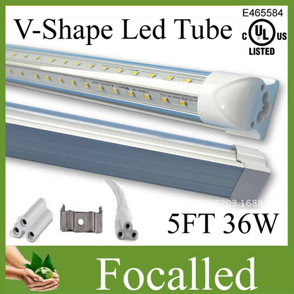 New style double sides integrated led tube light T8 36w 3300lm AC85-265V 1500mm 5ft t8 led fluorecent light natural white 4000k UL CE SAA