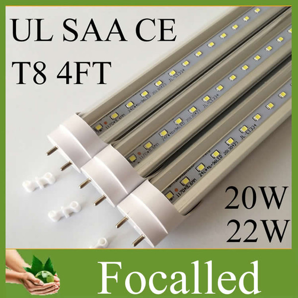 UL CE SAA Approve t8 4ft led tube lights 20w 22w integrated led tube AC85-265V SMD2835 Led fluorecent tube light cri>85 warm cold white