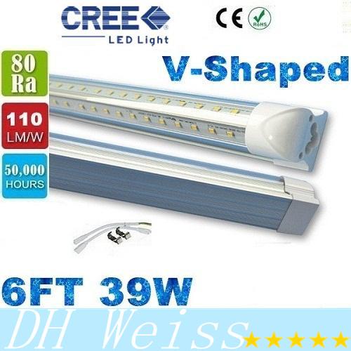 39W T8 6FT Led Tube Lights For Cooler Door 1.8m Integration Led Tubes Transparent Cover Warm/Natural/Cool White AC 110-277V