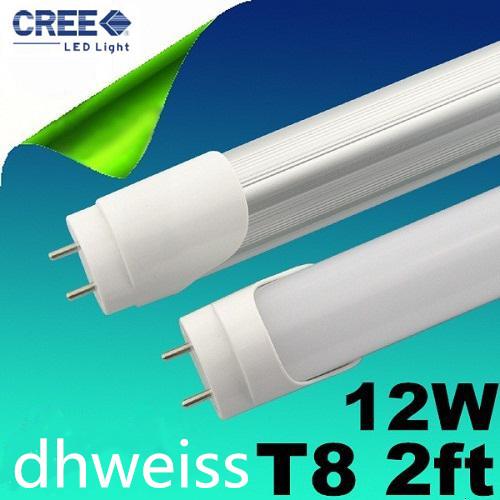 Free Shipping FEDEX + 2ft 60cm Led Tube Lights AC 110-277V T8 12W 1100lm Led Fluorescent Lamp 150 Angle Warm/Cool White