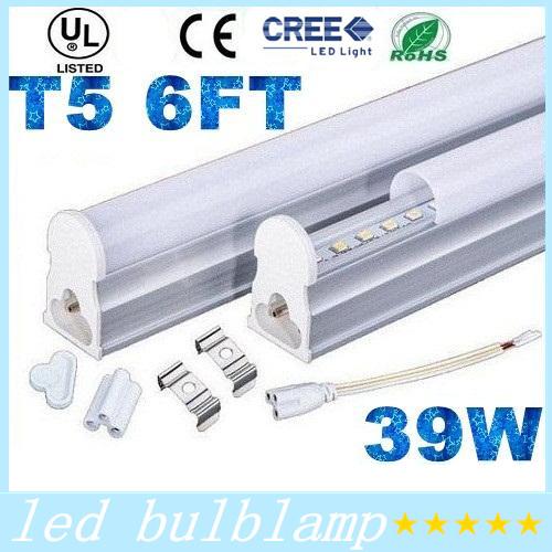 39W Integrated 6ft T5 Led Tubes Lights 90LM/W SMD 2835 1.8m Led Fluorescent Tubes Lamp Warm/Cold White AC 85-277V