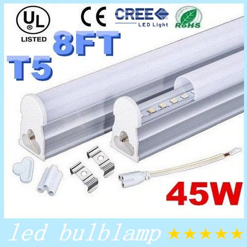 ROHS UL Warranty 3 Years 2.4m Integrated T5 8ft Led Tubes Lights 4600 Lumens 110LM/W Warm/Natrual/Cold White AC 85-265V