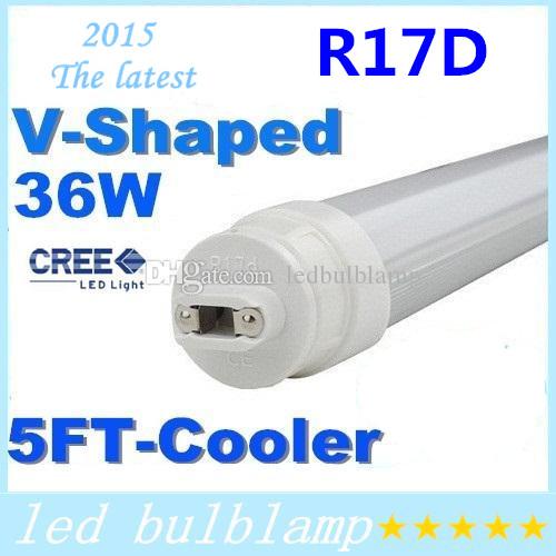 CREE 36W V-Shaped T8 R17D Cooler Door Led Tube Light 5ft 1500mm SMD 2835 Led Fluorescent Tubes Lamp AC 85-265V