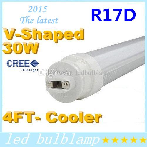 UL Cooler Door 4FT V-Shaped T8 Tube Lights Rotating R17D SMD 2835 Led Fluorescent Tubes Light 270 Angle AC 85-265V CE ROHS