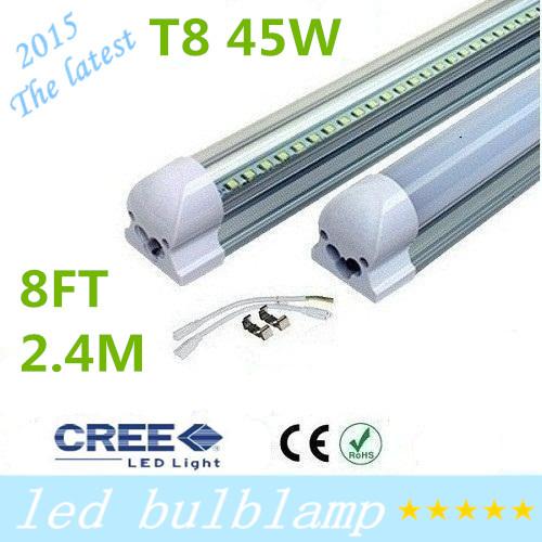 CE ROHS 8ft Led Tubes Light T8 2.4m Integrated 45W Led Lights Tubes 4800lm 2400mm Led Fluorescent Tube AC 85-265V