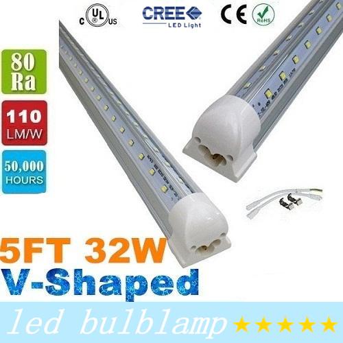 32W Cooler Door 5FT Led Tube Light 1.5m Integration Double Rows SMD 2835 Led Fluorescent Tubes Light AC 85-265V Transparent Cover