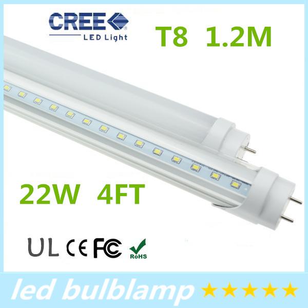 DHL Excellent Quality 3 Year Warranty CE ROHS UL cUL 2400lm Pure White 6000K 22W LED Tube T8 120cm 4ft LED Tubes