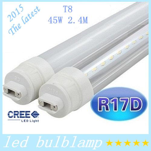 Super Bright 45W T8 R17D Led Tube 8ft 2388mm Led Light Tube 192LEDs SMD 2835 Warm/Natrual/Cold White AC 85-265V + UL