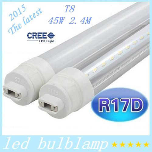 R17D T8 8ft Led Tubes 45W 192Leds 2835 SMD Led Fluorescent Tubes Bulbs Light 4800lm AC 85-265V + UL CE ROHS