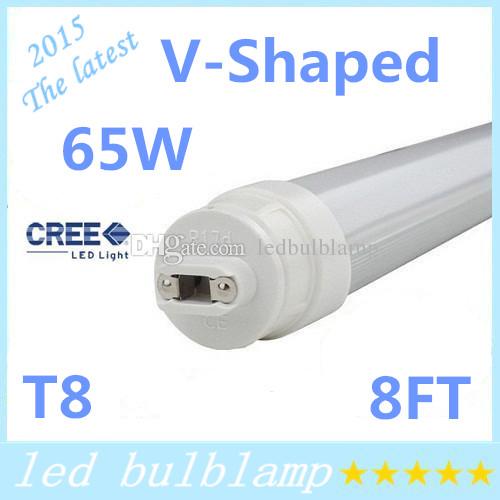 Rotating R17D 8FT Cooler Door T8 Led Light Tubes V-Shaped 270 Angle Dual Rows SMD2835 Led Fluorescent Lights AC 85-265V