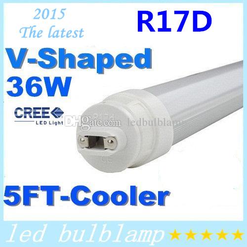 36W T8 V-Shaped Cooler Led Tubes Light Rotating R17D 5FT Double Rows SMD 2835 Led Tube 240 Angle Warm/Cold White AC 85-265V