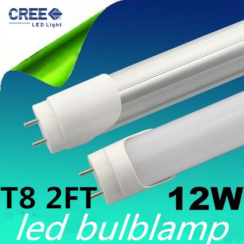 12W T8 2ft Led Fluorescent Lamp Tube Light Warm/Cool White 60cm G13 Led Tube Light AC 110-277V CE ROHS Warranty 3 Years