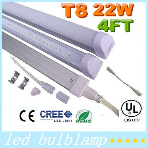 CREE 22W 1.2m 4ft T8 Integrated Led Tubes Light 96LEDs SMD2835 1200mm Led Fluorescent Lights AC85-265V + CE UL