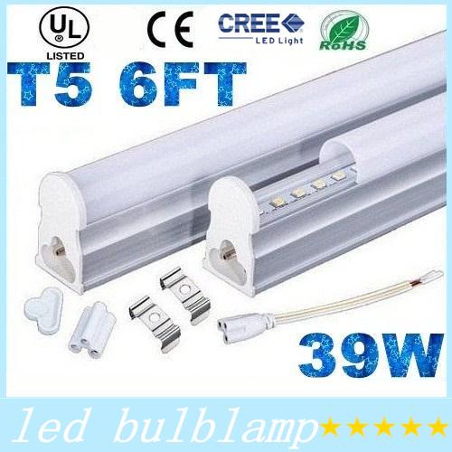 1.8m Integrated T5 Led Tubes Lights 6ft 39W 3600 Lumens SMD 2835 T5 Cold/Natrual/Warm White AC 85-277V + CE ROHS UL