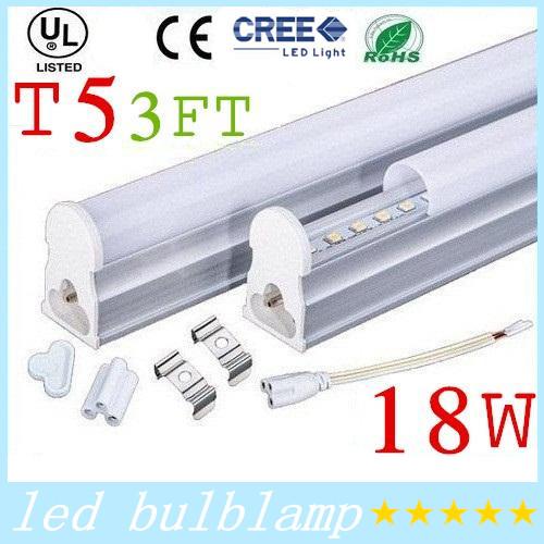 CE ROHS UL Integrated T5 Led Tubes Lights 18W 3FT 0.9m Led Fluorescent Tubes Lamp 72pcs SMD 2835 Warm/Natraul/Cold White