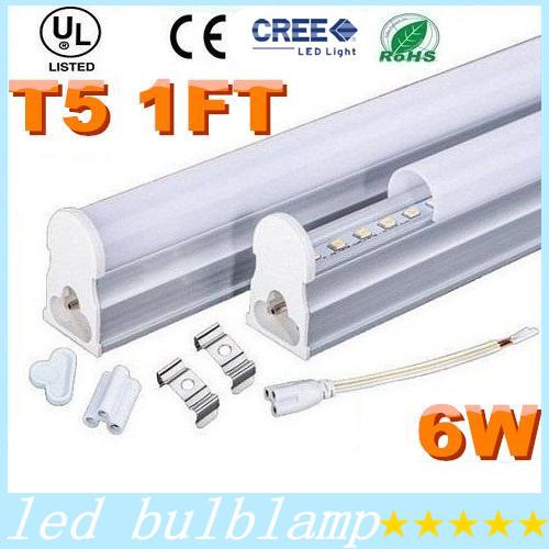 1FT 30cm T5 Led Tubes Lights Integrated 6W 0.3m Led T5 Fuorescent Tubes Lamp Warm/Natrual/Cold White AC 85-265V + CE ROHS