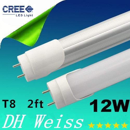 Super Bright 12W 1100 Lumens T8 2ft 0.6m Led Tube Lights AC 110-277V Warm/Natural/Cool White Led Fluorescent Light Tube Lamp