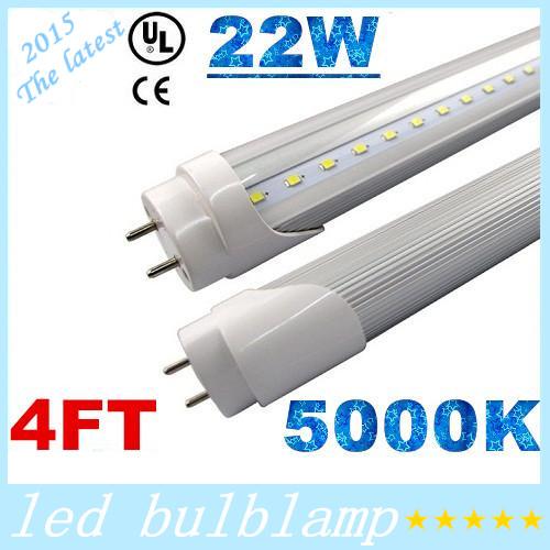 T8 Daylight 5000K 4ft Led Tubes Lights 22W 1.2m 1200mm Led Fluorescent Lights AC 85-265V + CE