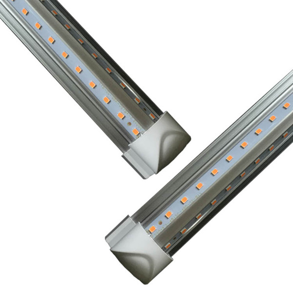 Cooler Door LED Tube V Shaped 8FT Lights 4FT 5FT 6FT 8 Feet LED T8 52W 72W Double Side Integrated Fluorescent Lamp