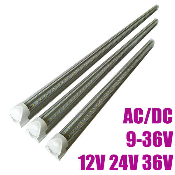 DC/AC 9-36V 4ft led tube lights t8 18w v shaped integrated 12v 36v led cooler lighting 3000K 4000K 6000K 24v Fluorescent bulbs