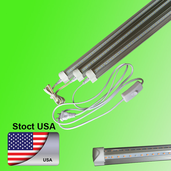 T8 Tube LED V Shape Integrate 4ft 5ft 6ft 8ft Double Side Power Tube Factory Price Cooler Door Lighting 100LM W T8 LED