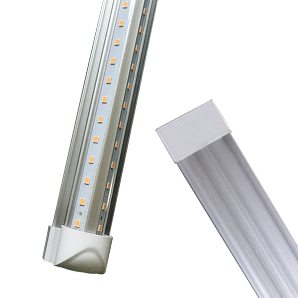 T8 LED Tube Light Wholesale V Shape Integrated LED 4ft 5ft 6ft 8ft Fluorescent Fixture Cold White 6500K LED Double Sides Tube AC85-265V