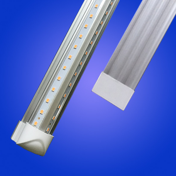 Stock IN US V-Shaped T8 Integrated 4ft 5ft 6ft 8ft Cooler Door Led Tubes light Double Sides SMD2835 Led Fluorescent light fixtures