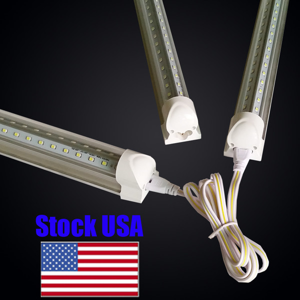 Gift For Father's Day! V Shaped Integrated LED Tubes Light 4ft 5ft 6ft 8ft LED Tube T8 72w Double Sides Bulbs + Beard Comb