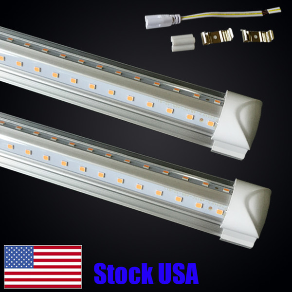 Cooler Door LED Tube V Shaped 8FT Lights 4FT 5FT 6FT 8 Feet LED T8 52W 72W Double Side Integrated Fluorescent Lamp4ft 5ft 6ft 8ft LED Tube L