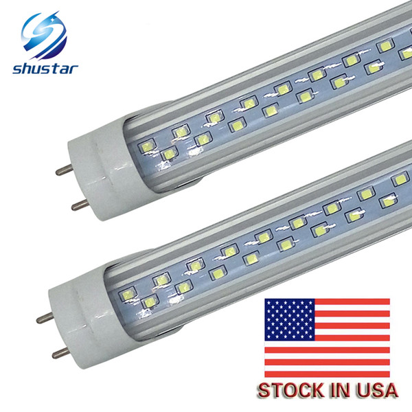 In Us stocks T8 LED Tube Light 28W LED fluorescent bulb 192 leds SMD 2835 4ft 1200mm AC85-265V UL CE FCC ETL SAA