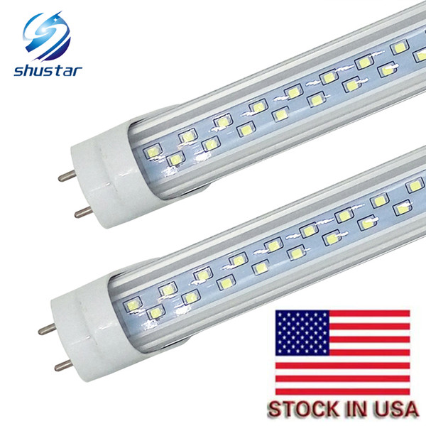 Stock in US LED T8 Tubes 4FT 28W 2900LM CREE SMD2835 G13 192LEDS 1.2m Double row AC 85-265V led fluorescent lighting