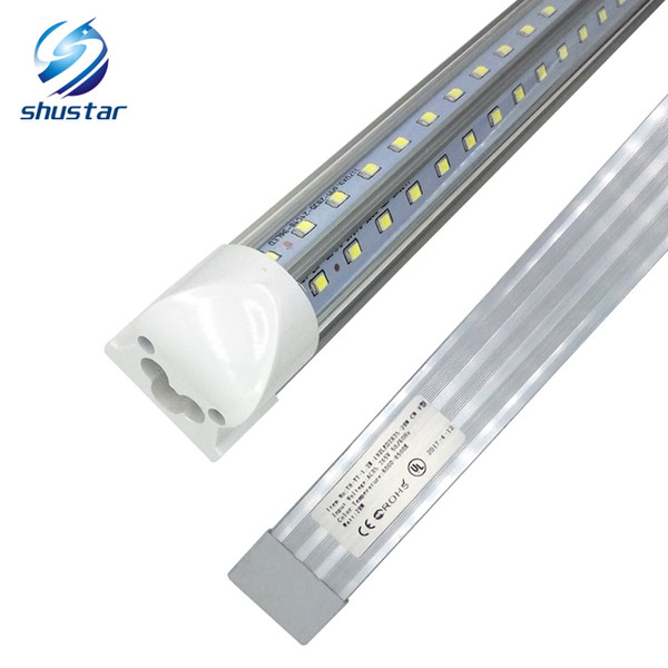 US stock V Shaped 6000 - 6500K 4ft 5ft 6ft 8ft Cooler Door Led Lights Tubes T8 Integrated Led Tubes Double Sides SMD2835 Fluorescent Lights