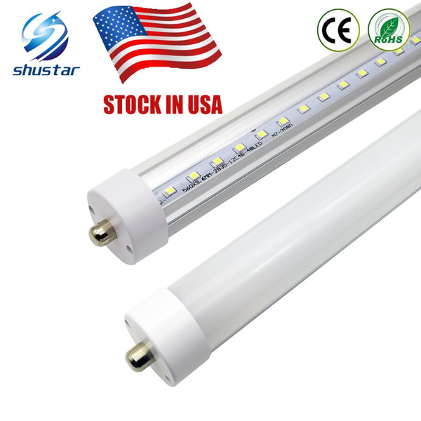 LED Tubes T8 8ft LED 6000K Single Pin FA8 45W LED Tube Light 8 ft 8feet 100LM/W Fluorescent Bulb Stock In US