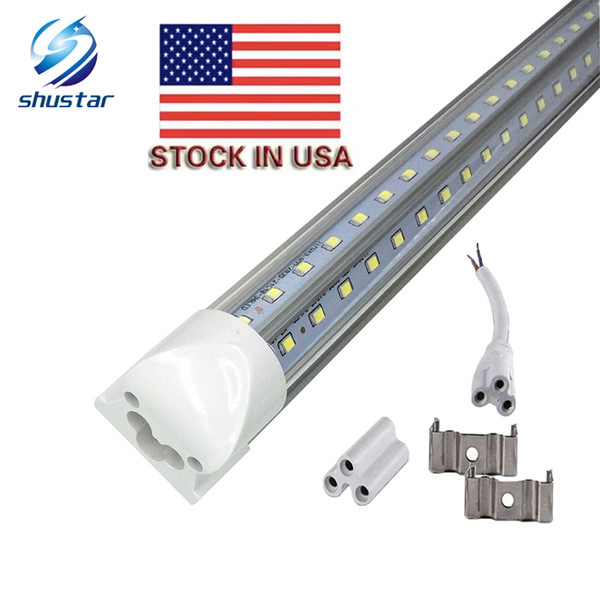 US STOCK V-Shaped T8 Led Tube Lights 4FT 28W Integrated Cooler Door Led Fluorescent Double Glow 270 degree lighting 85-265V