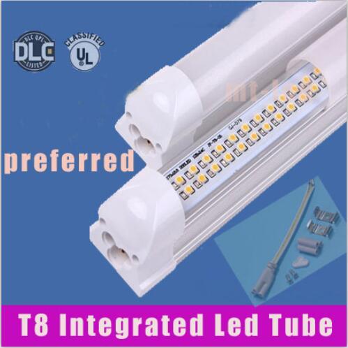 X25+ LED tube light 8ft ( tube+base all-in-one ) integrated lamp SMD 2835 2.4m 2400mm 8 feet AC85-265V 6500lm 65W led tube lamps+ce ul