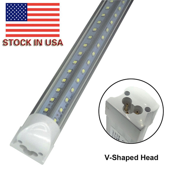 Integrated 8ft 2.4m 2400mm 65W Led T8 Tube SMD2835 High Bright light 8 feet 6500lm 85-265V fluorescent lighting Free shipping 50