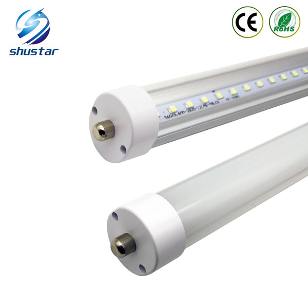 Stock In US + 8 feet led 8ft single pin t8 FA8 Single Pin LED Tube Lights 48W 5000Lm LED Fluorescent Tube Lamps 85-277V