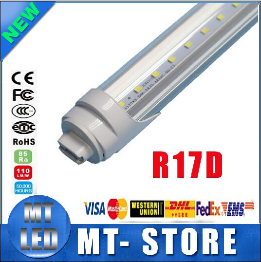 R17D t8 led tube light 4ft 22w 5ft/ 8ft 45W 2.4m Fluorescent Lamp Rotating smd2835 192leds 4800lm 85-265V Frosted/Clear Cover tubes