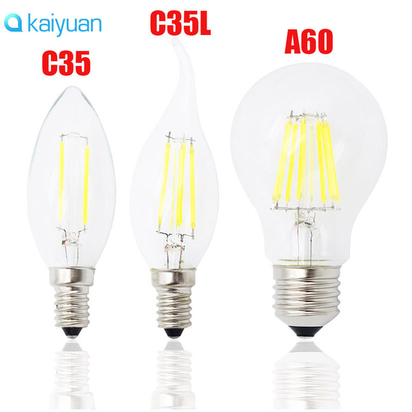 Classic E27 E14 E12 Dimmable led Filament bulb 4w 8w 12w 16w High Power Glass globe bulb 110V 220V 240V Retro led Edison lamp candle lightS