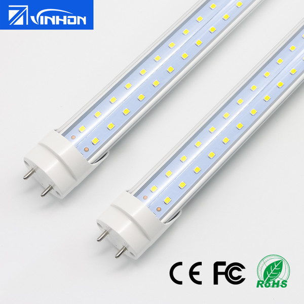 T8 LED Tube Double Rows 3ft 4ft 5ft Cooler Design T8 LED Tube Lights 18W 24W 36W 48W Fluorescent Lights 2700K 4000K 6000K