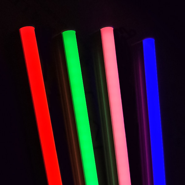 Pink Light T5 Integrated LED Tube Light 4ft 5ft Fluorescent Lamps Colorful LED Tube Lights 18W 24W Red Green Blue Tubes