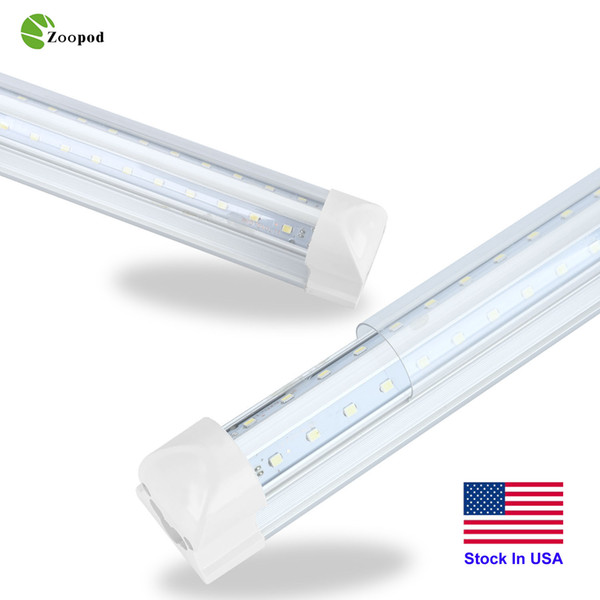 V-Shaped 30pcs 4ft Cooler Door Led Tubes T8 Integrated Led Tubes Double Sides Led Lights 85-265V Stock In US